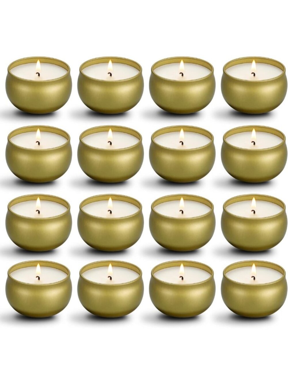 16 Pack Natural Soy Wax Scented Candles Set - Travel Tin Aromatherapy Gifts